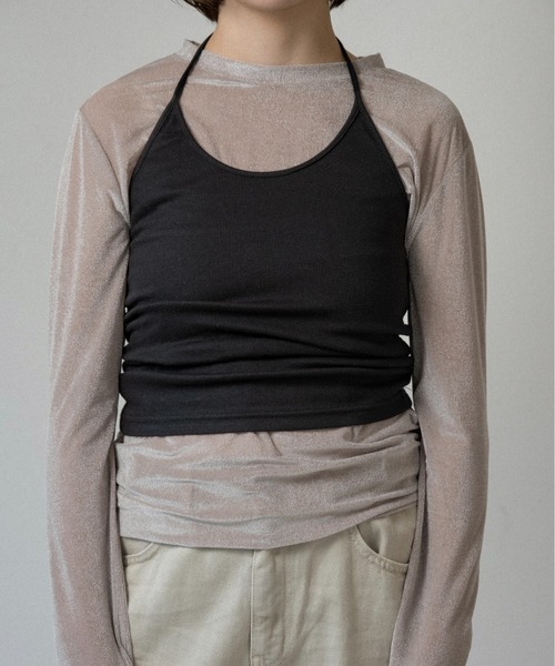 lawgy(ラウジー)の「halter neck arrange cami tops / ホルターネックアレンジキャミトップス(キャミソール・レディース・ブラウン/ヘザーグレー/ブラック・FREE)」の12枚目の写真