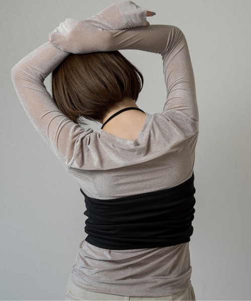 lawgy(ラウジー)の「halter neck arrange cami tops / ホルターネックアレンジキャミトップス(キャミソール・レディース・ブラウン/ヘザーグレー/ブラック・FREE)」の14枚目の写真