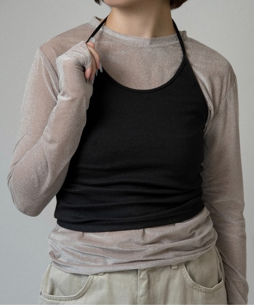 lawgy(ラウジー)の「halter neck arrange cami tops / ホルターネックアレンジキャミトップス(キャミソール・レディース・ブラウン/ヘザーグレー/ブラック・FREE)」の13枚目の写真