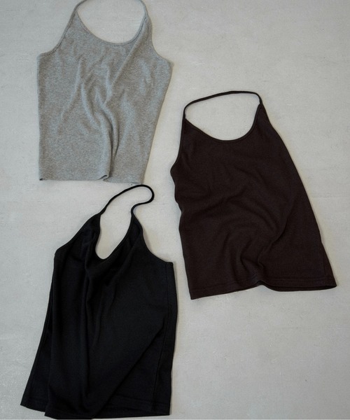 lawgy(ラウジー)の「halter neck arrange cami tops / ホルターネックアレンジキャミトップス(キャミソール・レディース・ブラウン/ヘザーグレー/ブラック・FREE)」の18枚目の写真