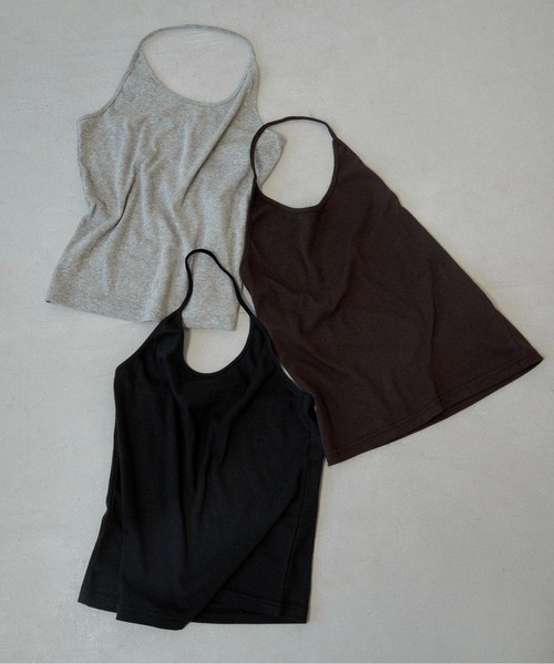 lawgy(ラウジー)の「halter neck arrange cami tops / ホルターネックアレンジキャミトップス(キャミソール・レディース・ブラウン/ヘザーグレー/ブラック・FREE)」の17枚目の写真