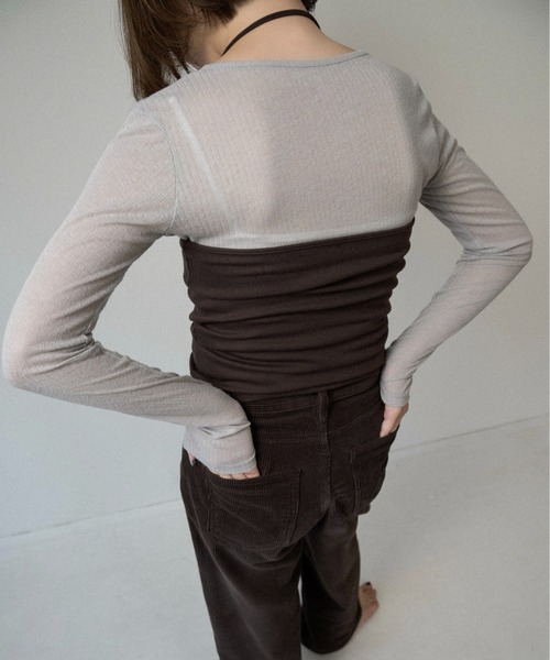 lawgy(ラウジー)の「halter neck arrange cami tops / ホルターネックアレンジキャミトップス(キャミソール・レディース・ブラウン/ヘザーグレー/ブラック・FREE)」の6枚目の写真