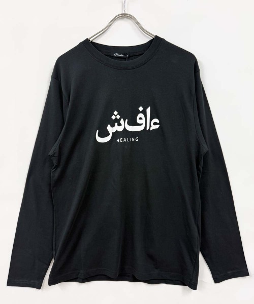 SHISKY（シスキー）の「グラフィックプリント リラックスロンT 長袖Tシャツ（Tシャツ/カットソー・メンズ・ブラック/ホワイト系その他/オートミール/ブラック系その他/杢グレー/オフホワイト/ネイビー/チャコールグレー・M/XL/L）」の3枚目の写真