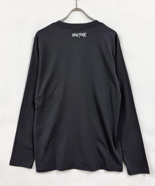 SHISKY（シスキー）の「グラフィックプリント リラックスロンT 長袖Tシャツ（Tシャツ/カットソー・メンズ・ブラック/ホワイト系その他/オートミール/ブラック系その他/杢グレー/オフホワイト/ネイビー/チャコールグレー・M/XL/L）」の21枚目の写真