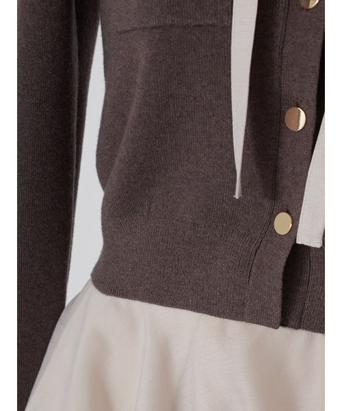 SNIDEL（スナイデル）の「エンブレムカーデティアードセットワンピース（ワンピース・レディース・ネイビー/ブラウン・F）」の12枚目の写真