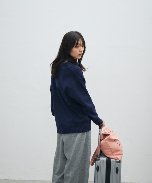 UNDERSTATEMENTs(アンダーステイトメント)の「【ユニセックス】ワンポイント刺繍ニットシャツ/ニットカーディガン(ニット/セーター・メンズ・ネイビー/ライトグレー/ブラック・MEDIUM/LARGE)」の12枚目の写真