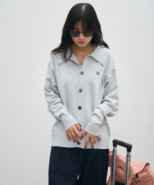 UNDERSTATEMENTs(アンダーステイトメント)の「【ユニセックス】ワンポイント刺繍ニットシャツ/ニットカーディガン(ニット/セーター・メンズ・ネイビー/ライトグレー/ブラック・MEDIUM/LARGE)」の21枚目の写真