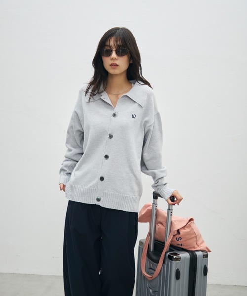 UNDERSTATEMENTs(アンダーステイトメント)の「【ユニセックス】ワンポイント刺繍ニットシャツ/ニットカーディガン(ニット/セーター・メンズ・ネイビー/ライトグレー/ブラック・MEDIUM/LARGE)」の22枚目の写真