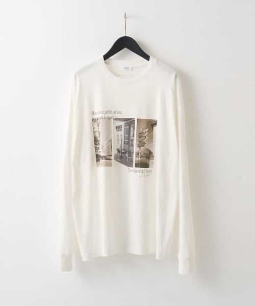a.v.v(アーヴェヴェ)の「フォトプリントワイドシルエットカットソー(Tシャツ/カットソー・メンズ・ホワイト/ブラウン・46/48)」の11枚目の写真