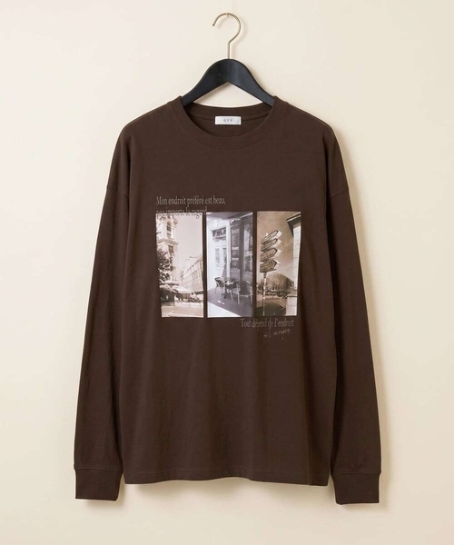 a.v.v(アーヴェヴェ)の「フォトプリントワイドシルエットカットソー(Tシャツ/カットソー・メンズ・ホワイト/ブラウン・46/48)」の12枚目の写真
