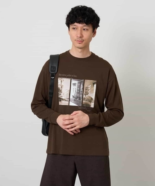 a.v.v(アーヴェヴェ)の「フォトプリントワイドシルエットカットソー(Tシャツ/カットソー・メンズ・ホワイト/ブラウン・46/48)」の19枚目の写真