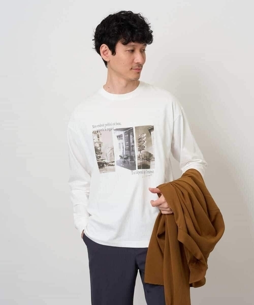 a.v.v(アーヴェヴェ)の「フォトプリントワイドシルエットカットソー(Tシャツ/カットソー・メンズ・ホワイト/ブラウン・46/48)」の20枚目の写真