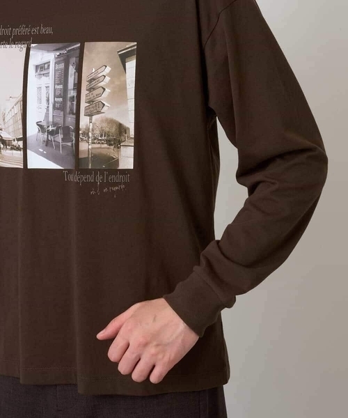 a.v.v(アーヴェヴェ)の「フォトプリントワイドシルエットカットソー(Tシャツ/カットソー・メンズ・ホワイト/ブラウン・46/48)」の4枚目の写真