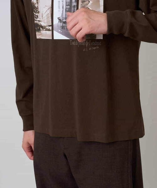 a.v.v(アーヴェヴェ)の「フォトプリントワイドシルエットカットソー(Tシャツ/カットソー・メンズ・ホワイト/ブラウン・46/48)」の5枚目の写真