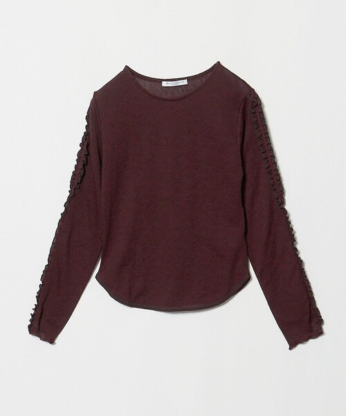 BEAUTY&YOUTH UNITED ARROWS(ビューティーアンドユースユナイテッドアローズ)の「コットンナイロン ジャガード フリル プルオーバー ウォッシャブル(Tシャツ/カットソー・レディース・ワイン/オフホワイト/ブラック・FREE)」の17枚目の写真