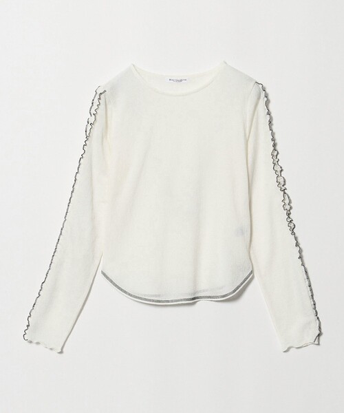 BEAUTY&YOUTH UNITED ARROWS(ビューティーアンドユースユナイテッドアローズ)の「コットンナイロン ジャガード フリル プルオーバー ウォッシャブル(Tシャツ/カットソー・レディース・ワイン/オフホワイト/ブラック・FREE)」の21枚目の写真