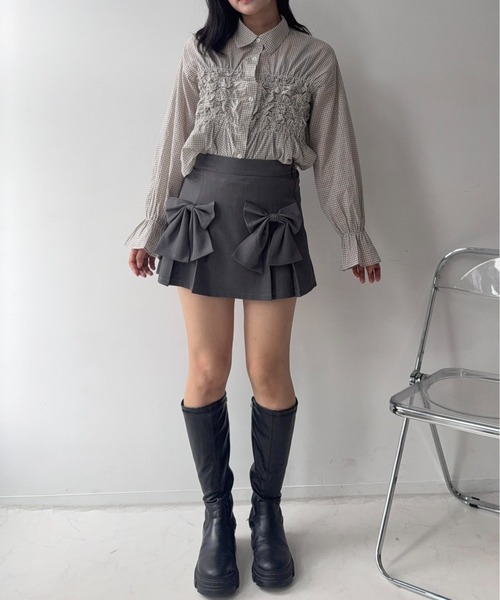 AS KNOW AS plus(アズノゥアズプラス)の「☆くしゅくしゅシャーリングデザインブラウス(シャツ/ブラウス・レディース・サックスブルー系/アイボリー系/ブラック系・FREE)」の10枚目の写真