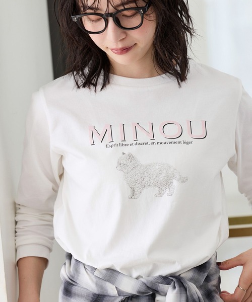 VIS(ビス)の「アソートプリントロングスリーブTシャツ(Tシャツ/カットソー・レディース・ホワイト/ピンク/ホワイト系その他・FREE)」の2枚目の写真