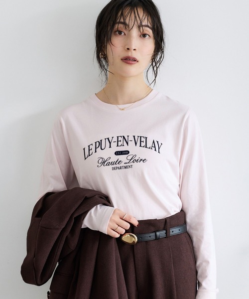 VIS(ビス)の「アソートプリントロングスリーブTシャツ(Tシャツ/カットソー・レディース・ホワイト/ピンク/ホワイト系その他・FREE)」の3枚目の写真