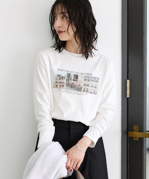 VIS(ビス)の「アソートプリントロングスリーブTシャツ(Tシャツ/カットソー・レディース・ホワイト/ピンク/ホワイト系その他・FREE)」の6枚目の写真