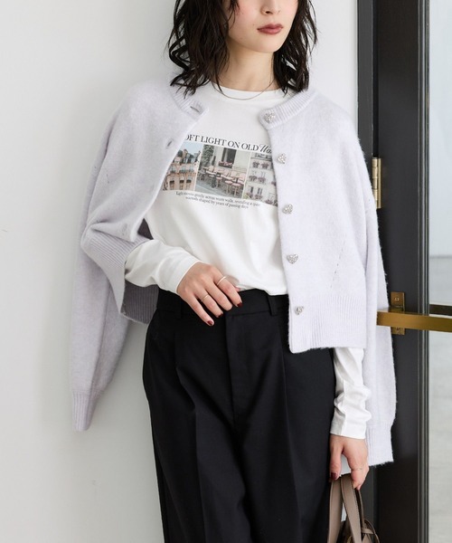 VIS(ビス)の「アソートプリントロングスリーブTシャツ(Tシャツ/カットソー・レディース・ホワイト/ピンク/ホワイト系その他・FREE)」の8枚目の写真