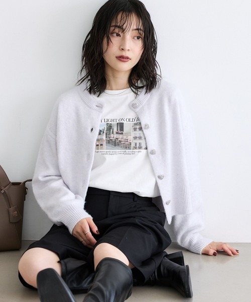 VIS(ビス)の「アソートプリントロングスリーブTシャツ(Tシャツ/カットソー・レディース・ホワイト/ピンク/ホワイト系その他・FREE)」の7枚目の写真