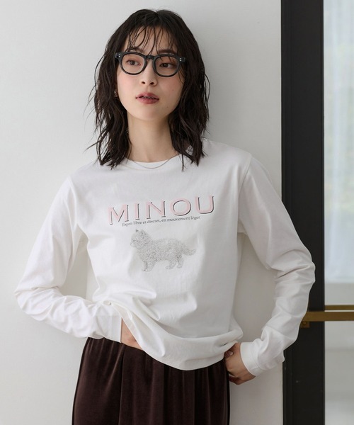 VIS(ビス)の「アソートプリントロングスリーブTシャツ(Tシャツ/カットソー・レディース・ホワイト/ピンク/ホワイト系その他・FREE)」の16枚目の写真