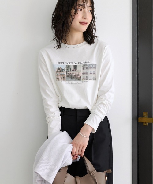 VIS(ビス)の「アソートプリントロングスリーブTシャツ(Tシャツ/カットソー・レディース・ホワイト/ピンク/ホワイト系その他・FREE)」の5枚目の写真