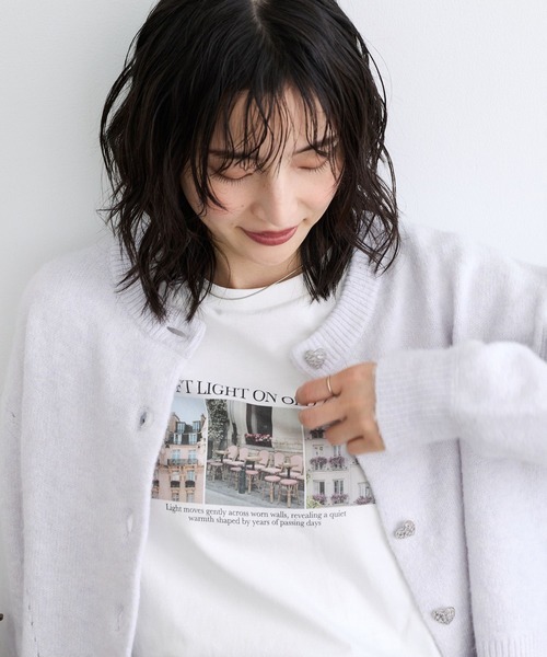 VIS(ビス)の「アソートプリントロングスリーブTシャツ(Tシャツ/カットソー・レディース・ホワイト/ピンク/ホワイト系その他・FREE)」の4枚目の写真
