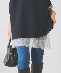 BEARDSLEY（ビアズリー）の「《9 19(土)12:00予約開始予定》裾レースチュニック（Tシャツ/カットソー）」