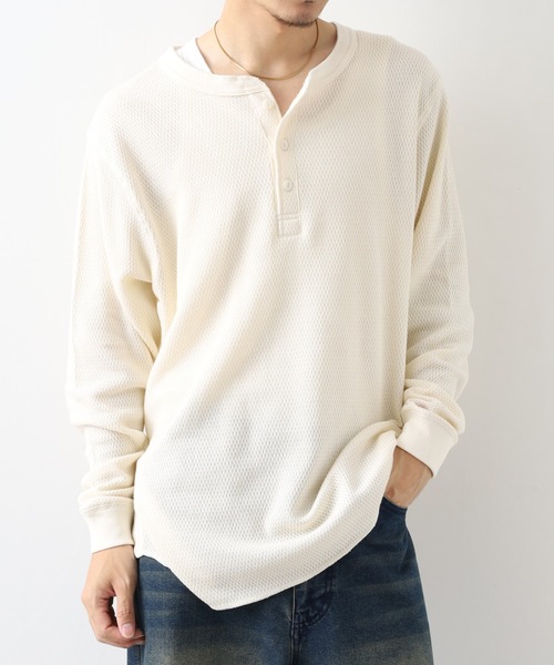 JEMORGAN(ジェーイーモーガン)の「JEMORGAN ダブルフェイスハニカムヘンリーネックL/S-T(Tシャツ/カットソー・メンズ・ナチュラル/ブラック/杢グレー/ネイビー・M/XL/S)」の17枚目の写真
