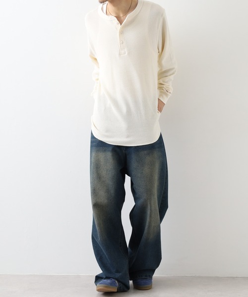 JEMORGAN(ジェーイーモーガン)の「JEMORGAN ダブルフェイスハニカムヘンリーネックL/S-T(Tシャツ/カットソー・メンズ・ナチュラル/ブラック/杢グレー/ネイビー・M/XL/S)」の22枚目の写真