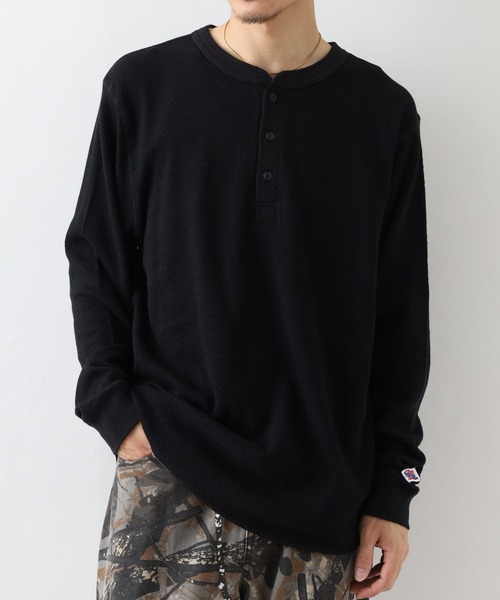JEMORGAN(ジェーイーモーガン)の「JEMORGAN ダブルフェイスハニカムヘンリーネックL/S-T(Tシャツ/カットソー・メンズ・ナチュラル/ブラック/杢グレー/ネイビー・M/XL/S)」の7枚目の写真