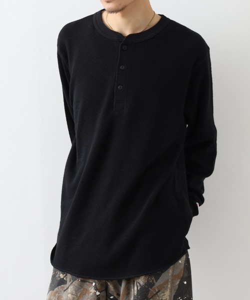 JEMORGAN(ジェーイーモーガン)の「JEMORGAN ダブルフェイスハニカムヘンリーネックL/S-T(Tシャツ/カットソー・メンズ・ナチュラル/ブラック/杢グレー/ネイビー・M/XL/S)」の8枚目の写真