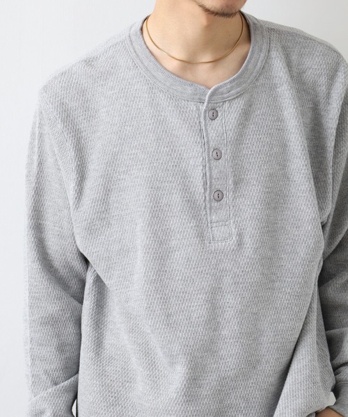 JEMORGAN(ジェーイーモーガン)の「JEMORGAN ダブルフェイスハニカムヘンリーネックL/S-T(Tシャツ/カットソー・メンズ・ナチュラル/ブラック/杢グレー/ネイビー・M/XL/S)」の11枚目の写真