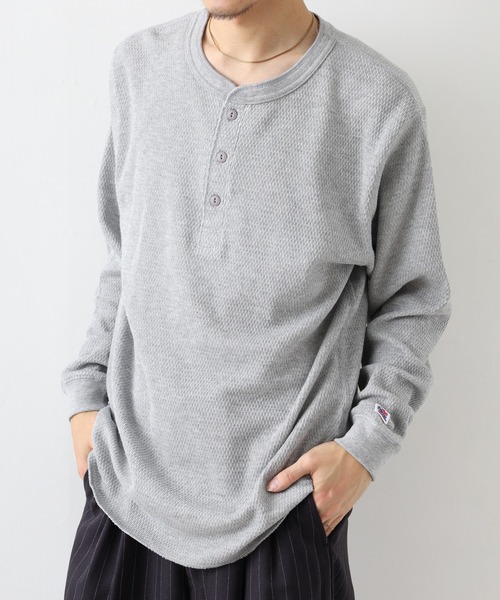 JEMORGAN(ジェーイーモーガン)の「JEMORGAN ダブルフェイスハニカムヘンリーネックL/S-T(Tシャツ/カットソー・メンズ・ナチュラル/ブラック/杢グレー/ネイビー・M/XL/S)」の12枚目の写真