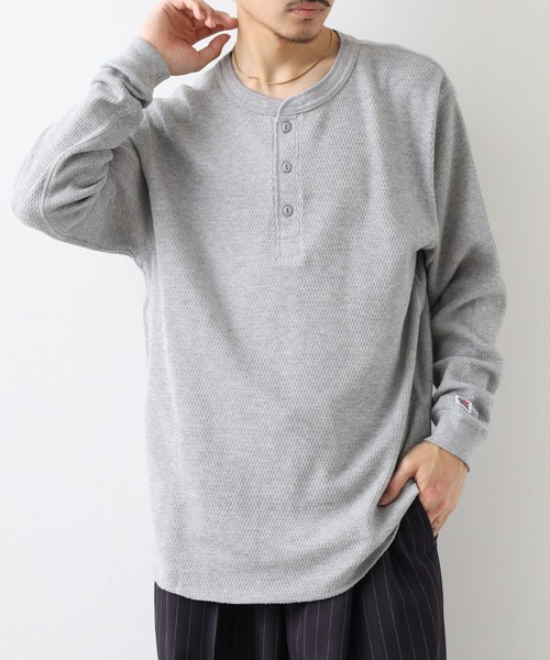 JEMORGAN(ジェーイーモーガン)の「JEMORGAN ダブルフェイスハニカムヘンリーネックL/S-T(Tシャツ/カットソー・メンズ・ナチュラル/ブラック/杢グレー/ネイビー・M/XL/S)」の14枚目の写真