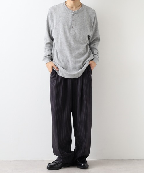 JEMORGAN(ジェーイーモーガン)の「JEMORGAN ダブルフェイスハニカムヘンリーネックL/S-T(Tシャツ/カットソー・メンズ・ナチュラル/ブラック/杢グレー/ネイビー・M/XL/S)」の15枚目の写真