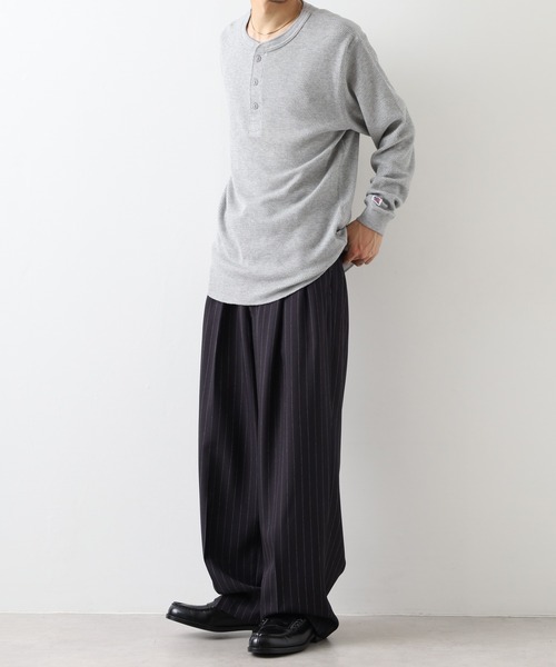 JEMORGAN(ジェーイーモーガン)の「JEMORGAN ダブルフェイスハニカムヘンリーネックL/S-T(Tシャツ/カットソー・メンズ・ナチュラル/ブラック/杢グレー/ネイビー・M/XL/S)」の16枚目の写真