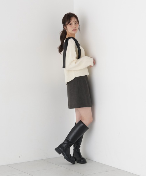PROPORTION BODY DRESSING(プロポーションボディドレッシング)の「2WAYアシメリボンゆるニット / 1216270011(ニット/セーター・レディース・グレー系その他/パープル/ホワイト系その他・FREE)」の14枚目の写真