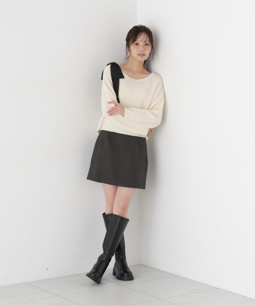PROPORTION BODY DRESSING(プロポーションボディドレッシング)の「2WAYアシメリボンゆるニット / 1216270011(ニット/セーター・レディース・グレー系その他/パープル/ホワイト系その他・FREE)」の15枚目の写真