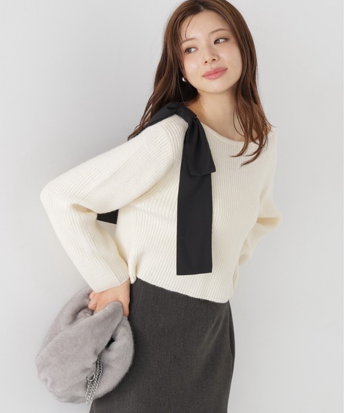 PROPORTION BODY DRESSING(プロポーションボディドレッシング)の「2WAYアシメリボンゆるニット / 1216270011(ニット/セーター・レディース・グレー系その他/パープル/ホワイト系その他・FREE)」の16枚目の写真