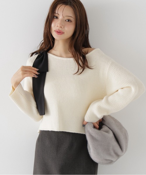 PROPORTION BODY DRESSING(プロポーションボディドレッシング)の「2WAYアシメリボンゆるニット / 1216270011(ニット/セーター・レディース・グレー系その他/パープル/ホワイト系その他・FREE)」の17枚目の写真
