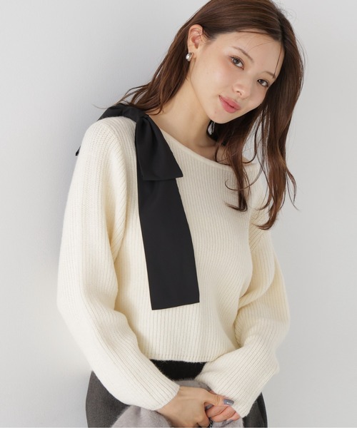 PROPORTION BODY DRESSING(プロポーションボディドレッシング)の「2WAYアシメリボンゆるニット / 1216270011(ニット/セーター・レディース・グレー系その他/パープル/ホワイト系その他・FREE)」の18枚目の写真