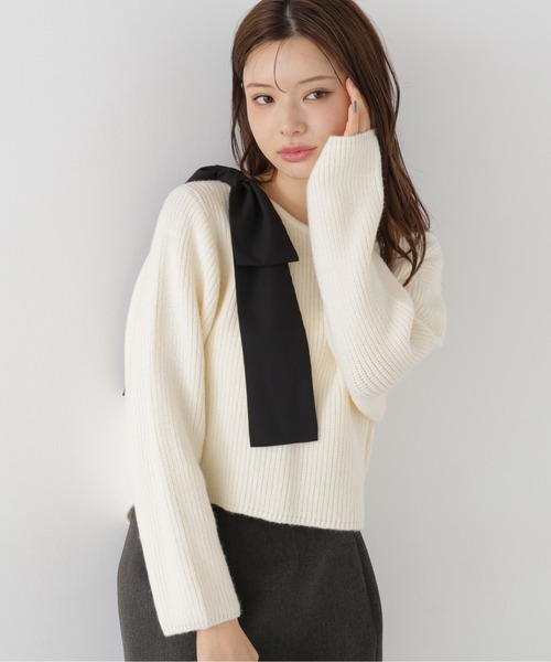 PROPORTION BODY DRESSING(プロポーションボディドレッシング)の「2WAYアシメリボンゆるニット / 1216270011(ニット/セーター・レディース・グレー系その他/パープル/ホワイト系その他・FREE)」の19枚目の写真