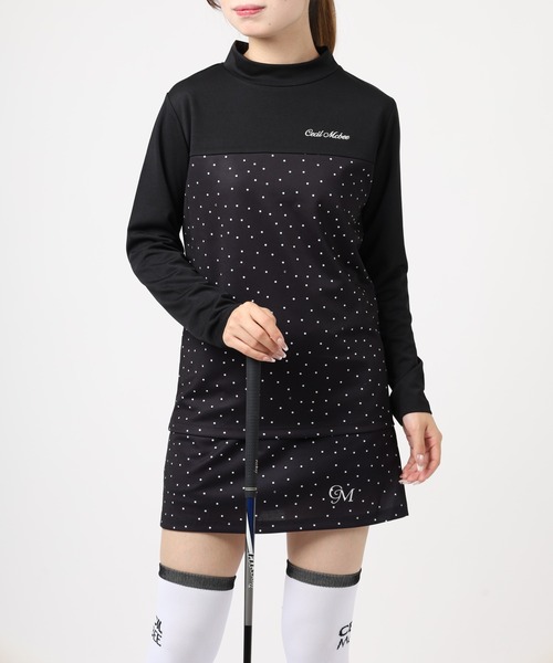 FUNALIVE(ファンアライブ)の「DOTS MOCK ドット モックネック ロンT(Tシャツ/カットソー・レディース・ブラック・L/M/S)」の2枚目の写真