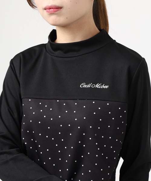 FUNALIVE(ファンアライブ)の「DOTS MOCK ドット モックネック ロンT(Tシャツ/カットソー・レディース・ブラック・L/M/S)」の4枚目の写真