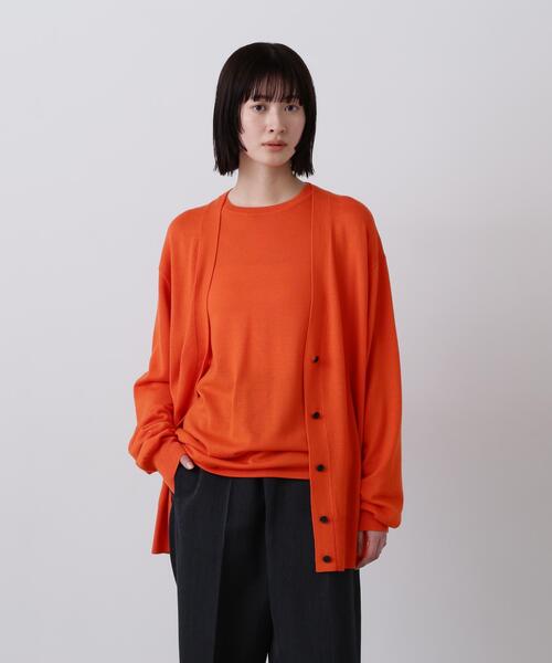 YLEVE(イレーヴ)の「YLEVE / SUPERFINE 120’S WOOL KNIT CARDIGAN(カーディガン/ボレロ・レディース・オレンジ・1)」の1枚目の写真