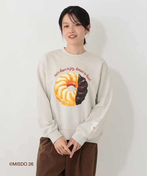 Afternoon Tea(アフタヌーンティー)の「スウェットプルオーバー/ミスタードーナツ(Tシャツ/カットソー・レディース・ライトグレー・ONE SIZE)」の1枚目の写真