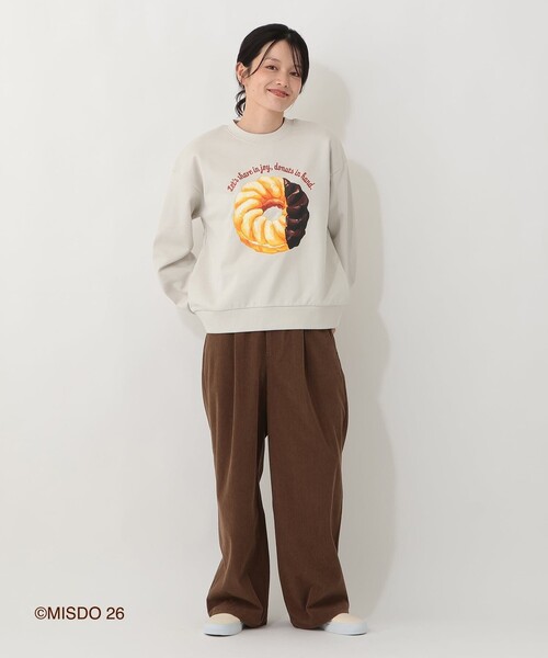 Afternoon Tea(アフタヌーンティー)の「スウェットプルオーバー/ミスタードーナツ(Tシャツ/カットソー・レディース・ライトグレー・ONE SIZE)」の2枚目の写真